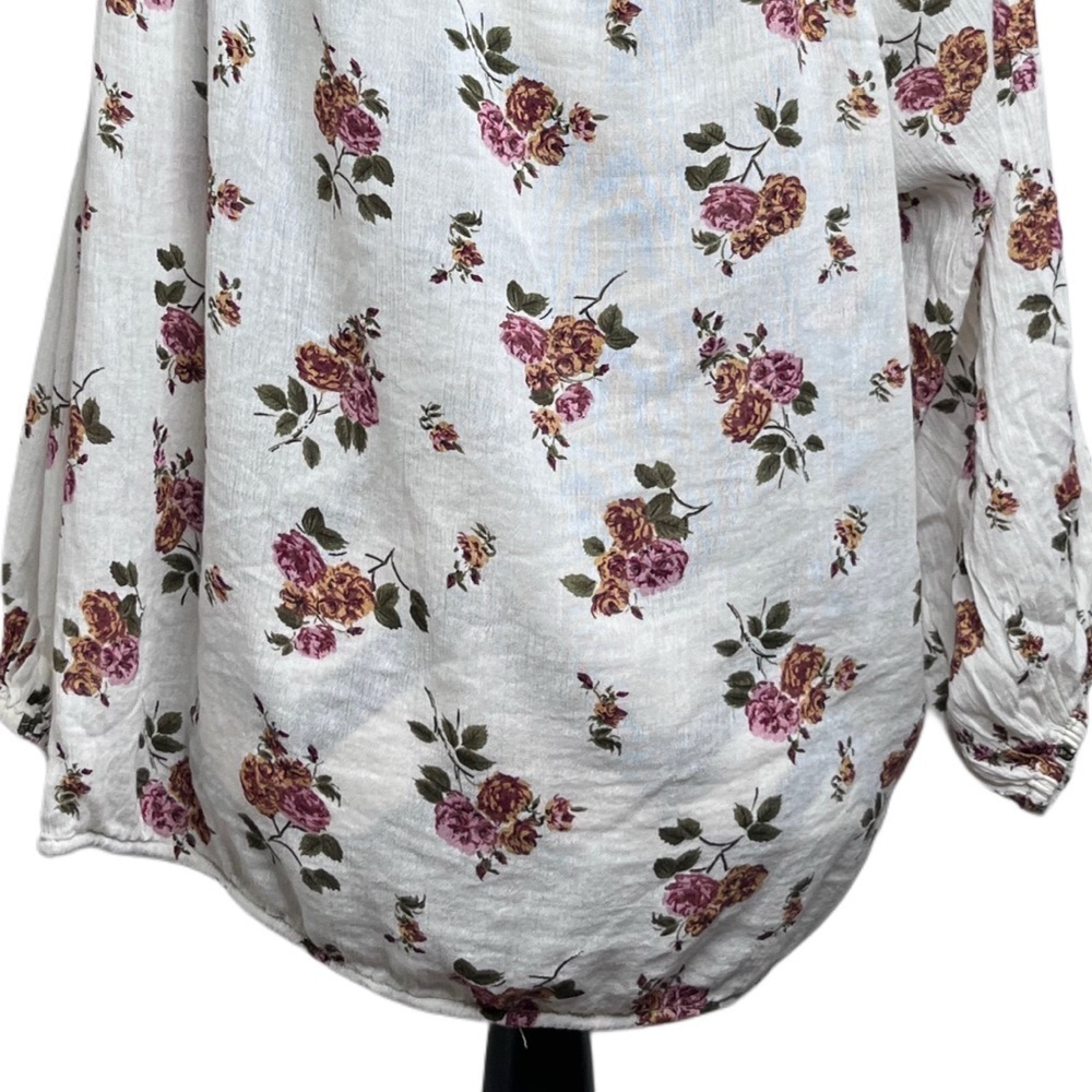Denim & Supply Ralph Lauren RL Boho Floral Cottagecore Sz M Puff-Sleeve Blouse - Picture 7 of 12